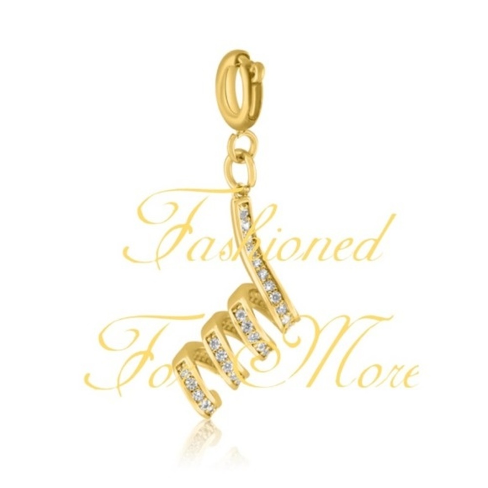 Spiral Shaped Cubic Zirconia Charm
